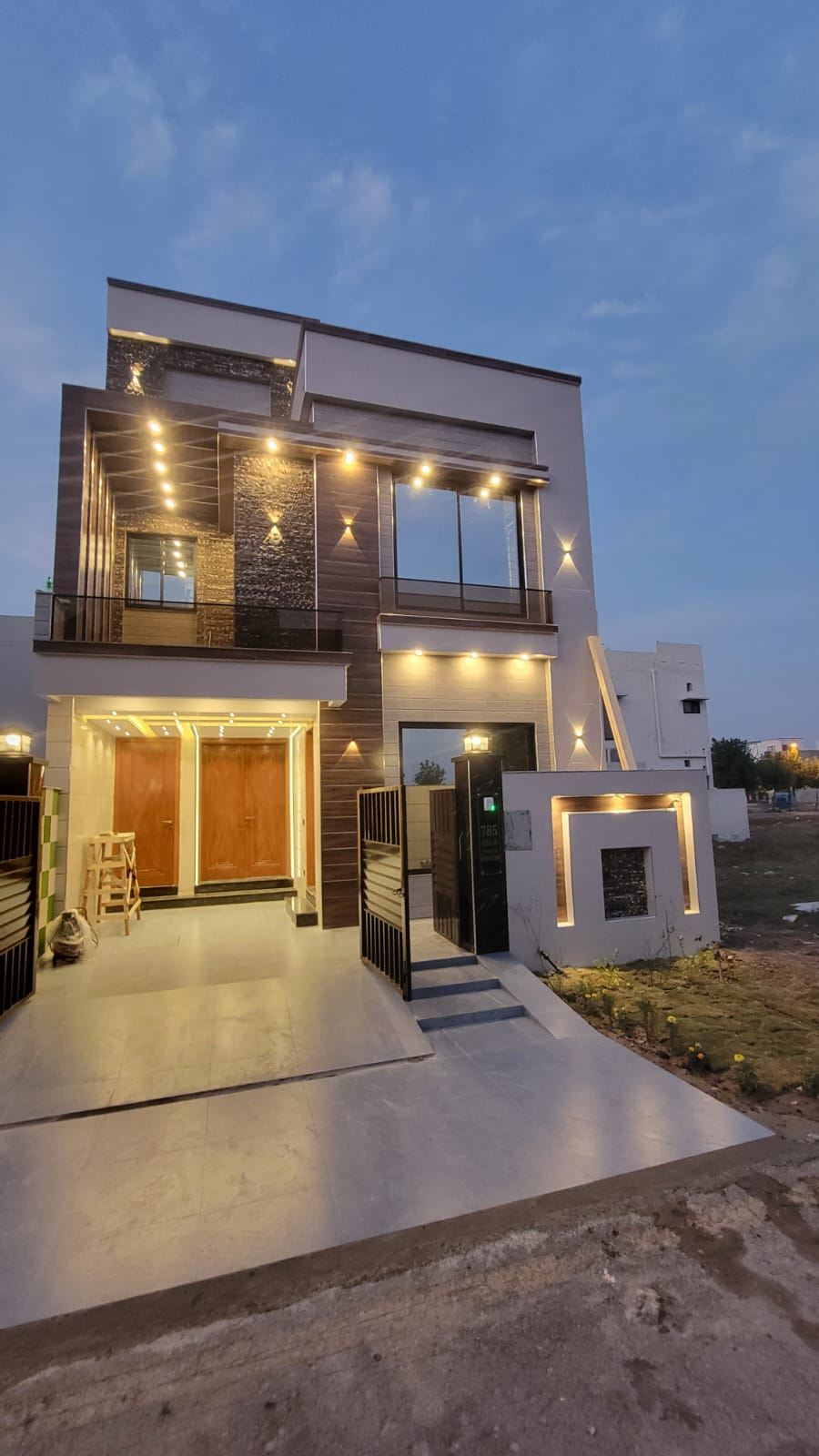 GREENX Paints exterior on 5 Marla luxury house, Lahore