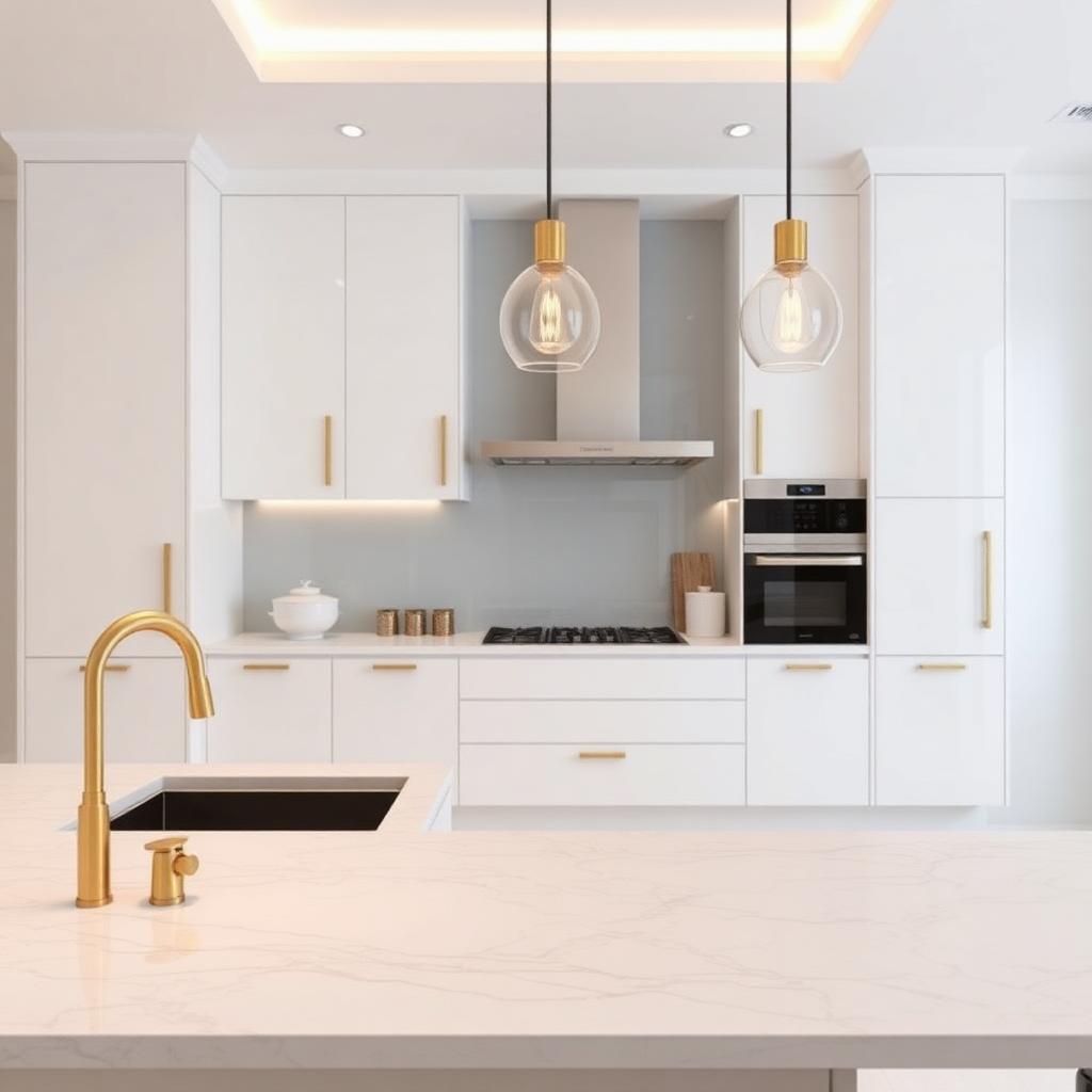 White designer kitchen with GREENX premium emulsion