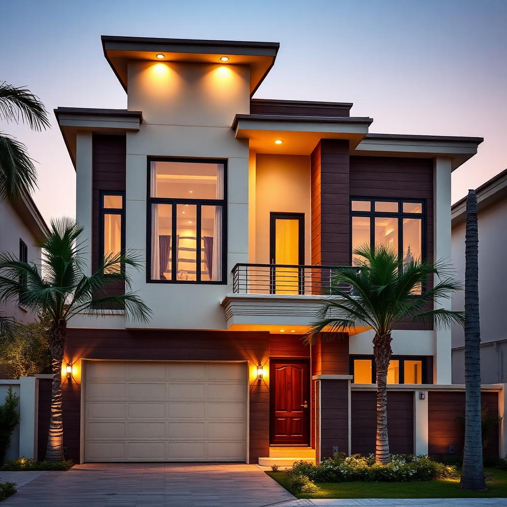 Two storey Pakistani house painted with GREENX Weather All