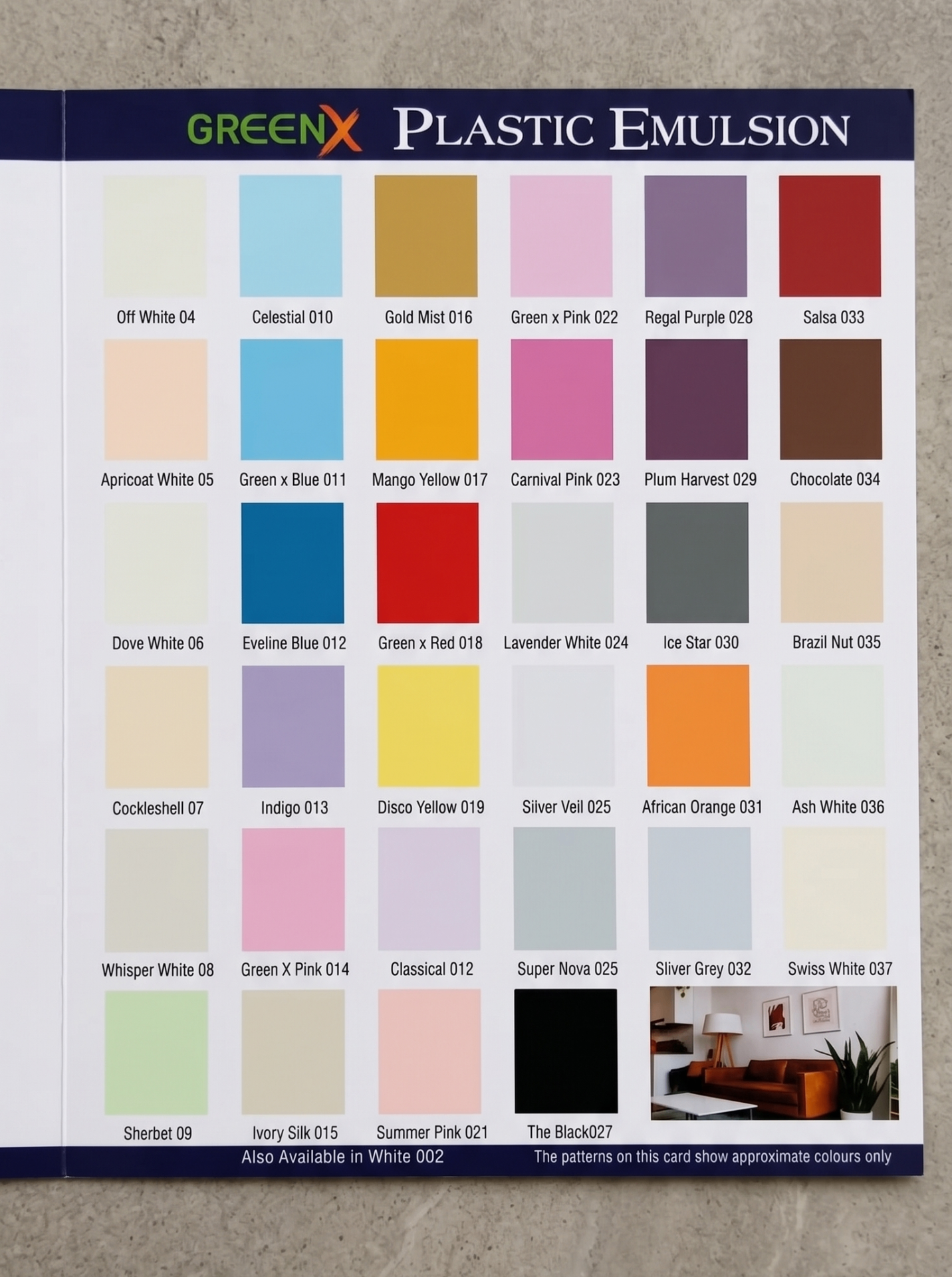 Plastic Emulsion Shade Card